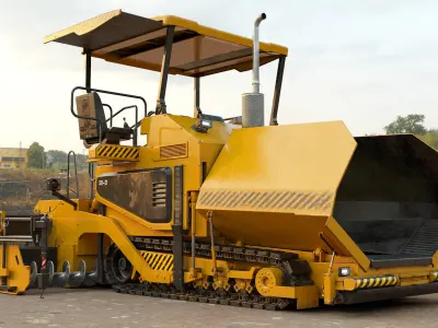 Asphalt Paver PBR 3D model