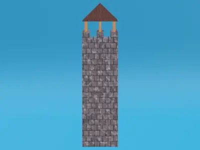 Stone Tower Low-poly 3D model