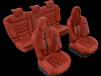 Car seat set Red 3D model