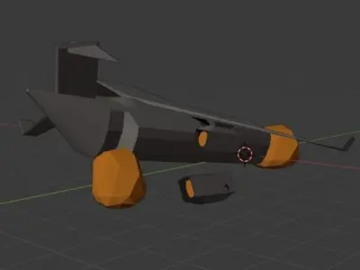 Crashed plane Low-poly 3D model