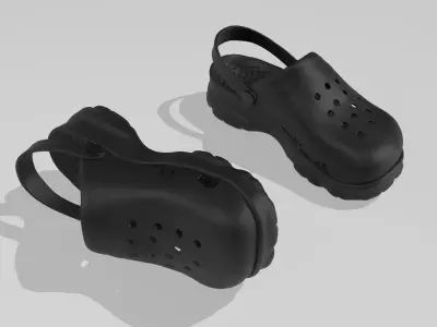 Clogs Sandal Black 3D model