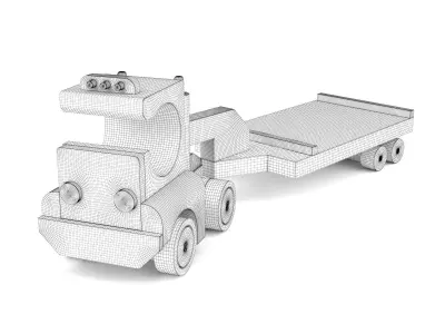 Wooden toy truck 32 3D model