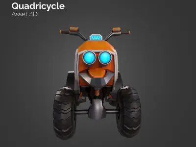 Quadricycle Low-poly 3D model