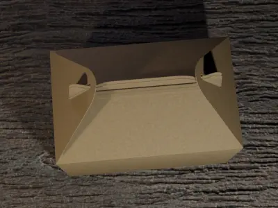 Brown Paper Gable Box 3D model