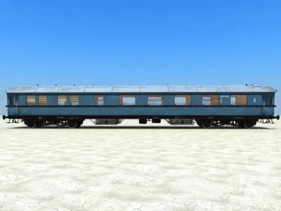 Old Passenger Train 3 3D model
