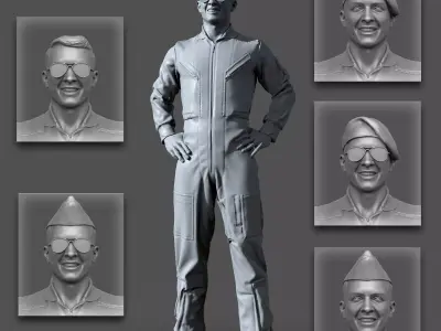 Fighter pilot 3D print model