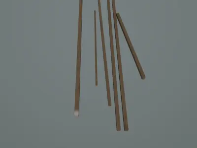 Wood pieces Free low-poly 3D model
