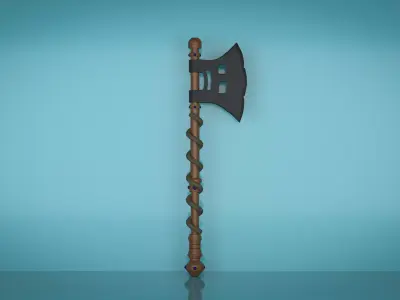 Axe use for cutting wood Low-poly 3D model