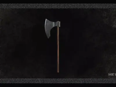 Short Viking Battleaxe Low-poly 3D model