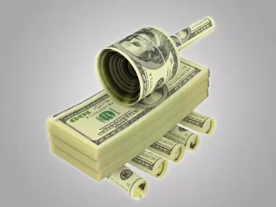 dollar-tank stack of dollar bills 3D model