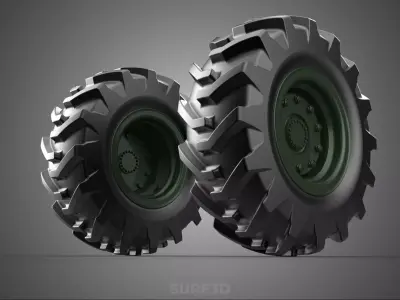 APC IFV AIFV MRAP TANK ARMY MILITARY TIRE TYRE WHEEL RIM VEHICLE 3D model