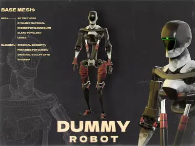 DUMMY robot FULL COLLECTION Low-poly 3D model