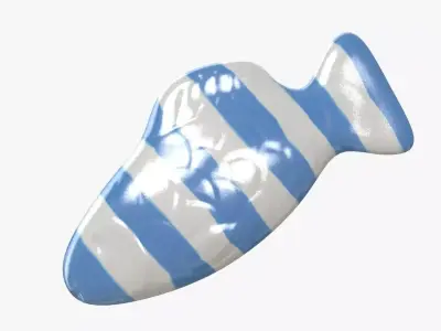 Swedish Fish Blue Stripe 3D model 3D model