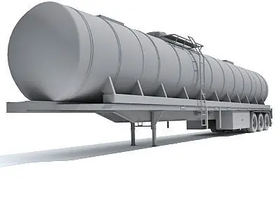 Detailed no texture Tanker Trailer 13 3D model