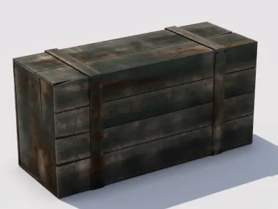 Wooden Box 01 Low-poly 3D model