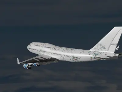 747-100 Airplane Model with flexible design textures Low-poly 3D model