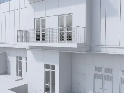 Business Centre Low-poly 3D model