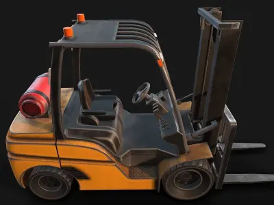 Low-poly PBR Forklift Truck Low-poly 3D model