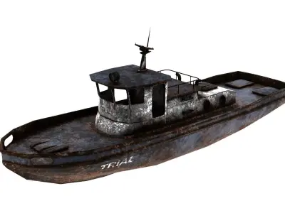 old boat Low-poly 3D model