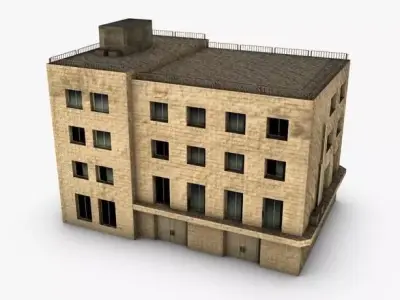 Low poly building 3D model