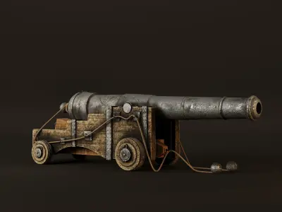 pirate cannon 3D model buy