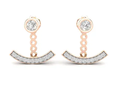AV 501 Diamond Ladies Cluster Pendulum Stud Earrings Jackets Set 3D print model