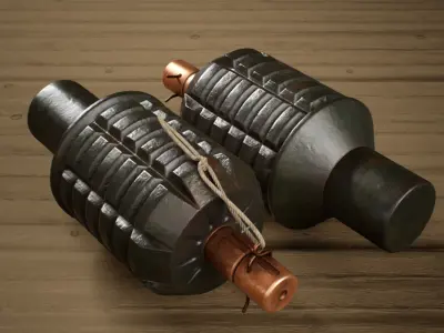Japanese WWII Grenade Collection Low-poly 3D model