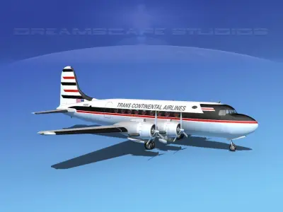 Douglas DC-4 Trans Continental 3D model