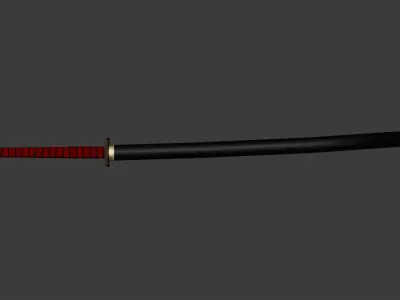 Stylized Low Poly Katana Naruto Anime Style 3D model