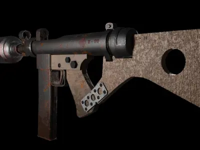 Submachine Gun  Low-poly 3D model
