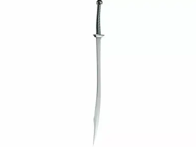 Curved sword 16 Free low-poly 3D model