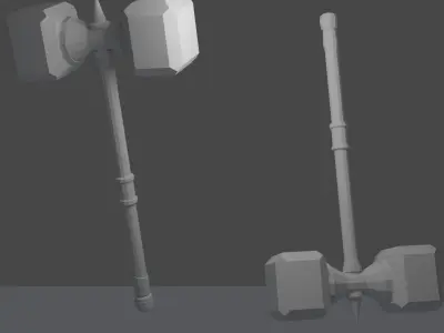 Battle Hammer  Free low-poly 3D model