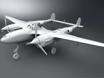 P38 Lightning Scale model 3D print model