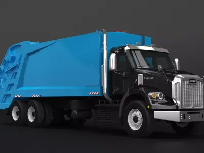 Autocar DC-64 Garbage Truck 3D model
