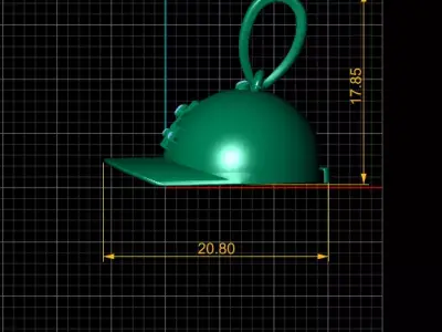 Golden Military Helmet Pendant with Diamond Stars 3D print model