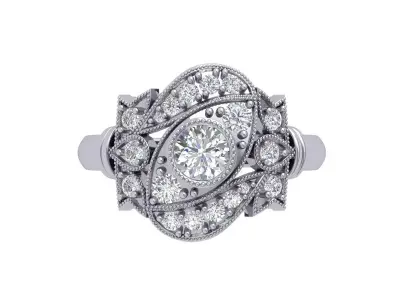 Art Deco Ring 3D print model 24