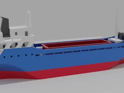 Printable General Cargo Ship  3D print model