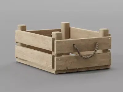 Wooden Case 4 Low-poly 3D model