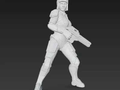 3D Printable Space Commando 3D model