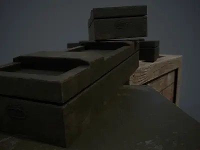 Military Crates Collection Low-poly 3D model
