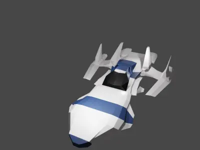 Spaceship spacecraft Low-poly 3D model