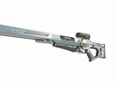 Future sci-fi weapon sniper rifle 3D model