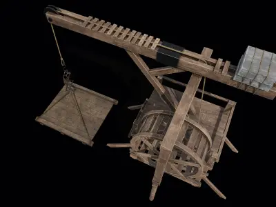 Wooden Crane Low-poly 3D model purchase