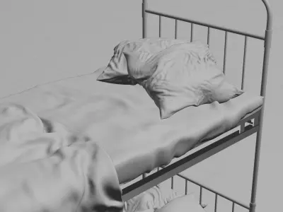 Old Metal Bunk 3D 3D model