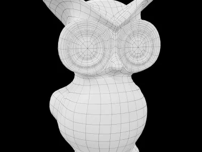 Ceramics Owl model 2 Low-poly 3D model