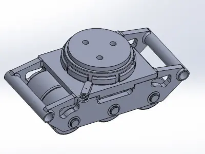 9 ton Roller Dolly Bull Dolly Machinery Skate for manufacturing  3D model