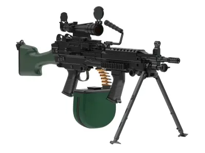 M249 Light Machine Gun 3D model 2