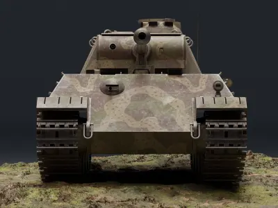 Panzerkampfwagen V Panther G with texture pack GameReady Low-poly 3D model