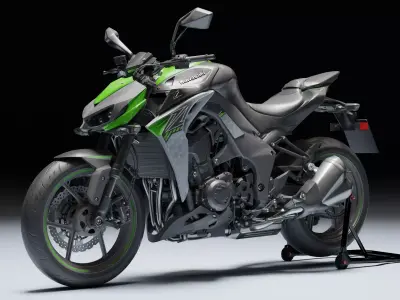 Kawasaki Z1000 2014 Low-poly 3D model