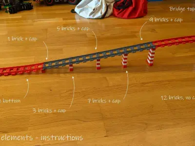 LEGO compatible bridge or slope train track elements 3D print model